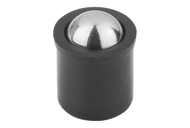 Kipp K0334.210 Spring Plunger, Smooth Version, Plastic Body, 10mm Diameter, POM Ball, Standard Spring Force, 13.5mm Length
