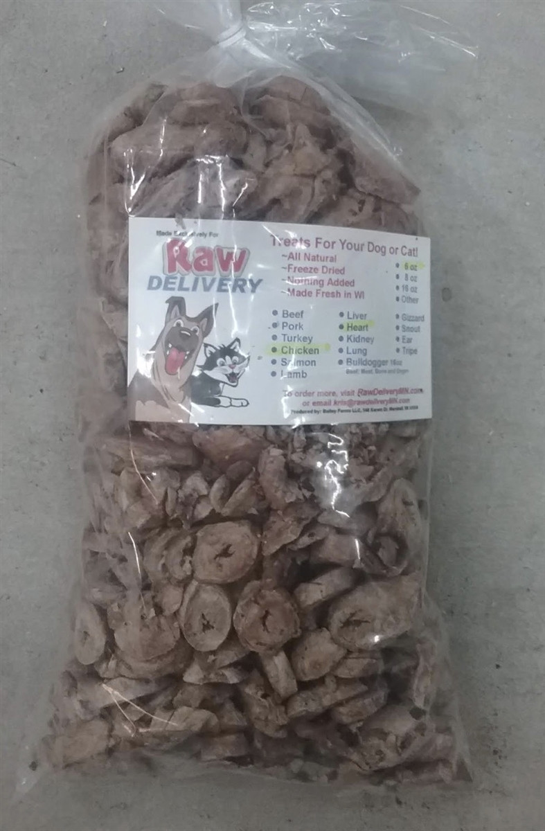 Chicken Hearts Slices Freeze Dried from RawDelivery Natural Pet Food