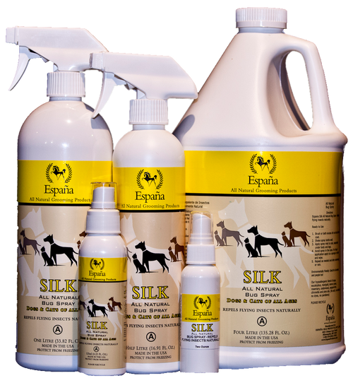 Photo of various sizes of España Silk Protein Natural Bug Spray