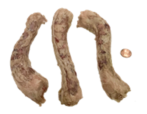 Picture of three Freeze Dried Duck necks