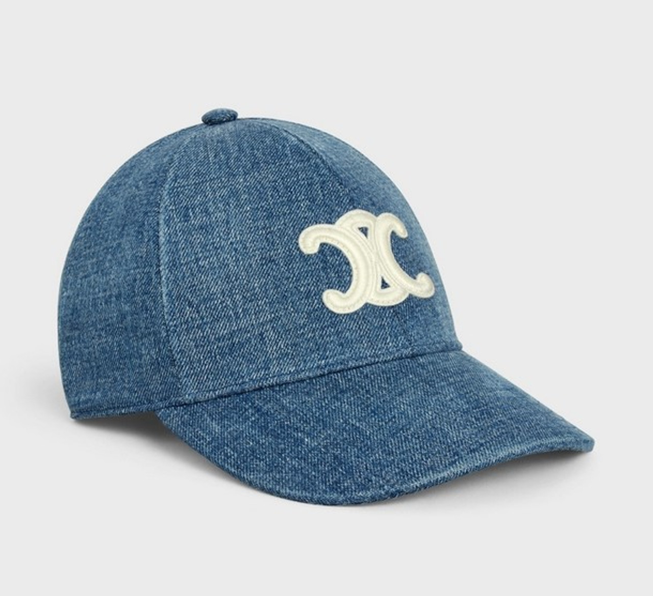 Celine Men's Triomphe Baseball Cap In Cotton Denim