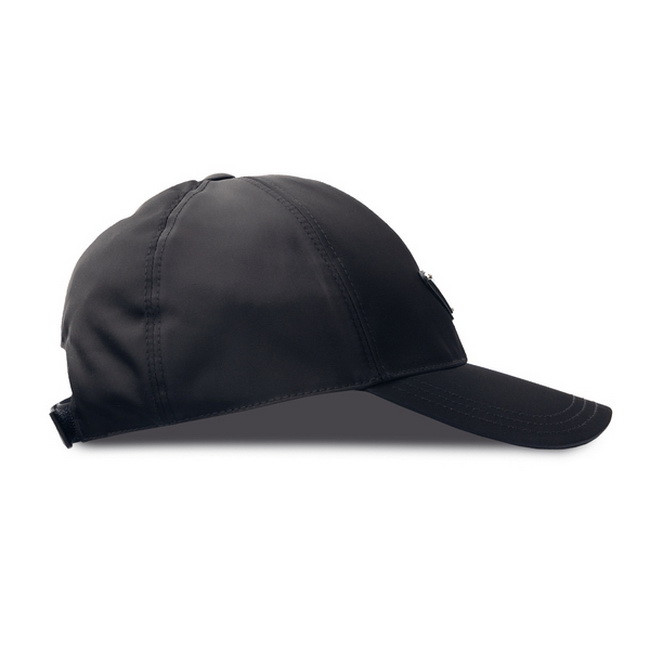 Prada Re-Nylon Logo Black Baseball Cap Mens Hat