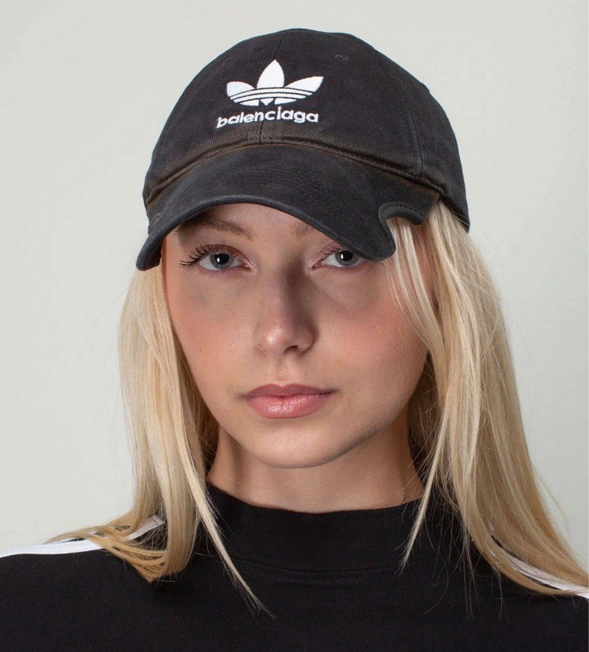 Balenciaga x Adidas Logo Embroidered Baseball Cap Black