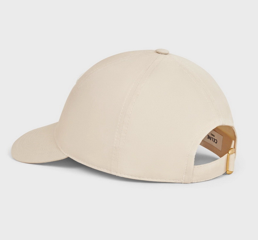 COPY - TRIOMPHE COTTON BASEBALL CAP in Crème (ECRU) size small triomphe baseball cap in cotton - GREIGE | CELINE main image 2