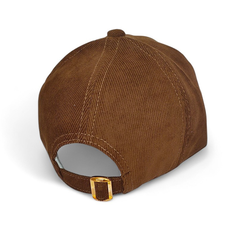 Celine Triomphe Patch Corduroy Brown Baseball Cap display picture 3
