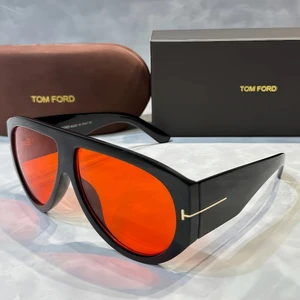 Tom Ford Bronson TF1044 Oversized Aviator Sunglasses - Orange Lenses
