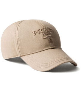 Prada Drill Beige Canvas Baseball Cap