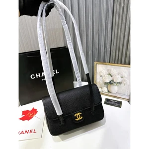 Chanel Shiny Caviar Small Preppy Coco Flap Bag in Black
