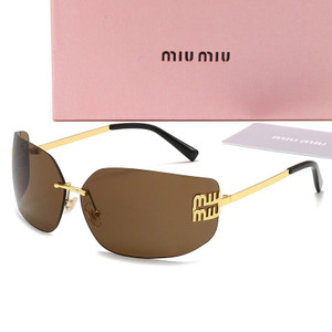 Miu Miu MU54YS Runway Aube Sunglasses Gold Frame Brown Gradient Lens