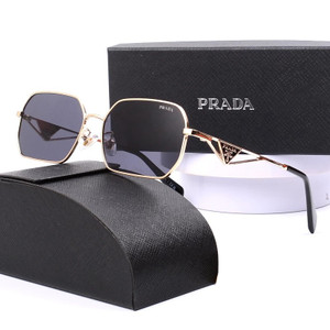 Prada Symbole PR A51S Geometric Sunglasses Dark Grey Lenses