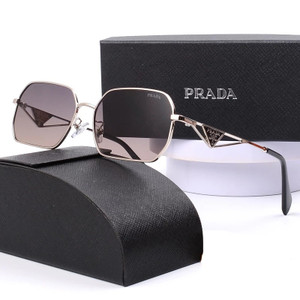 Prada Symbole PR A51S Geometric Sunglasses Brown Gradient Lenses
