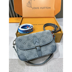 Louis Vuitton Denim Monogram Diane Bag with Jacquard Strap Blue