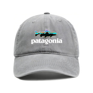 Patagonia Fitz Roy Trout Dad Hat - Washed Grey Cotton Baseball Cap