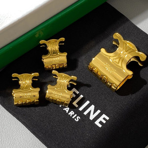 4Pcs Gold Celine Style Triomphe Hair Claws Set | Mini Claw Clips Pack