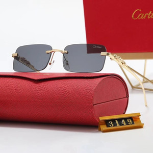 Cartier Panthere Rimless Sunglasses - Luxury Gold & Grey Eyewear