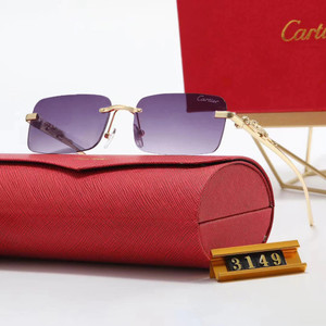 Cartier Panthere Rimless Sunglasses - Luxury Gold & Purple Eyewear