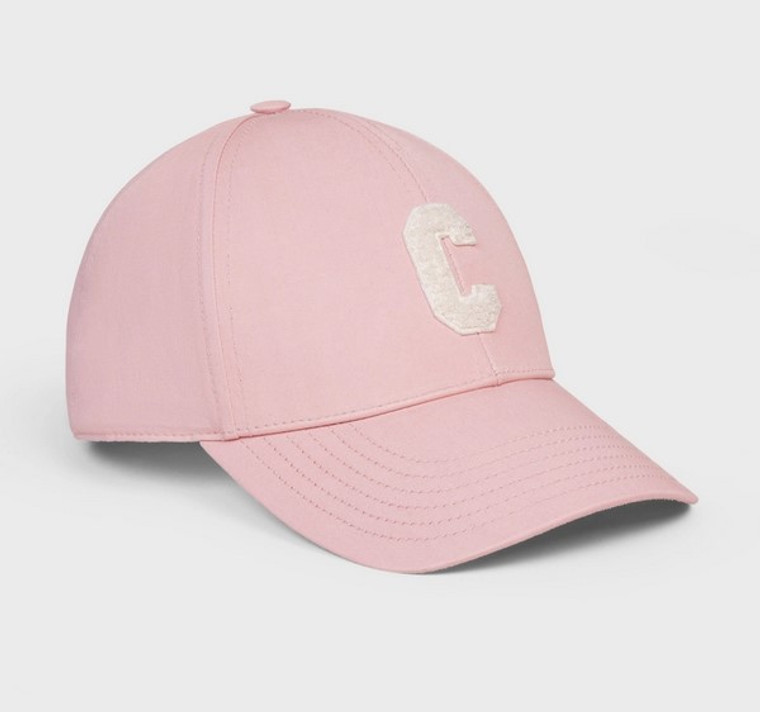 Celine C White Logo Initial Baseball Pink Cap