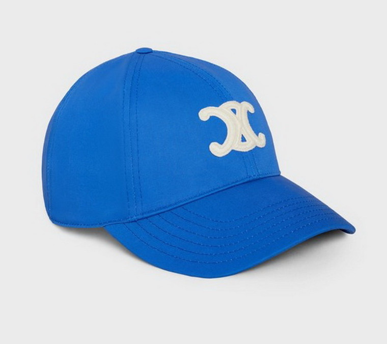 Celine Mens Triomphe Baseball Cap In Cotton Blue