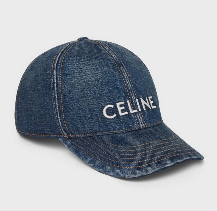 Celine Baseball Cap Embroidery in Union Wash Denim