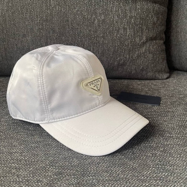 PRADA ホワイト ベースボールキャップ Lサイズ Prada Re-Nylon Logo White Baseball Cap Mens Hat