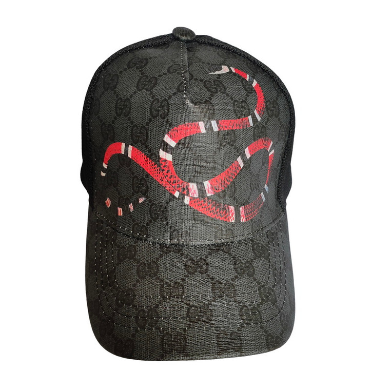 Gucci Men's King Snake GG Supreme Baseball Cap Black