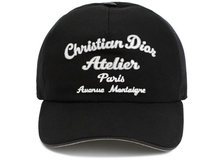 Christian Dior Atelier Logo Embroidered Baseball Cap Black