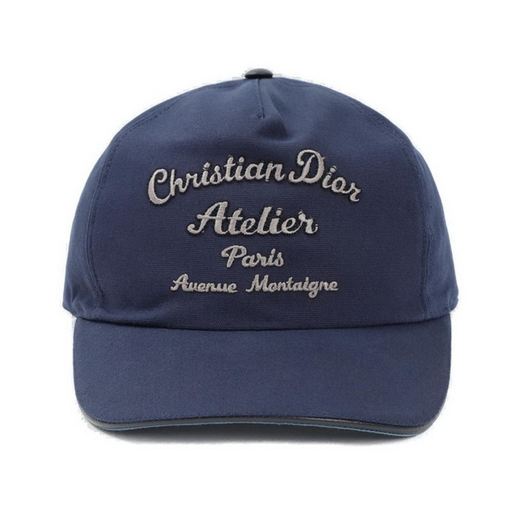 Christian Dior Atelier Logo Embroidered Baseball Cap Blue