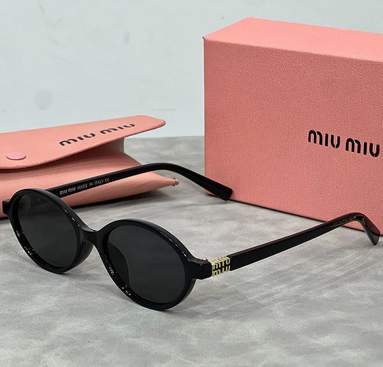 Miu Miu Oval Shape Black Sunglasses UVB Protection MES003 Miu Miu Oval Shape Black Sunglasses UVB Protection MES003