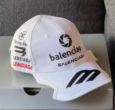 Balenciaga Logo Embroidered Mens sports Artwork White Cap display picture 1