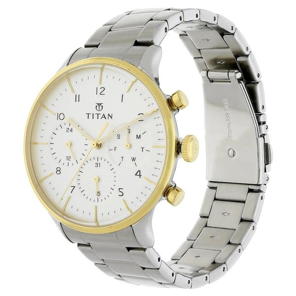 Titan White Dial Analog Men Watch 90102BM01 Watches for Father's