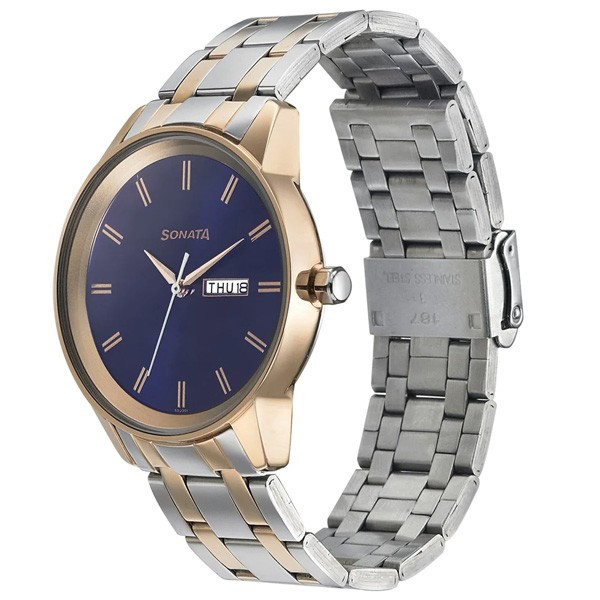 Sonata Blue Dial Analog Watch For Men 7133KM02 Watches for