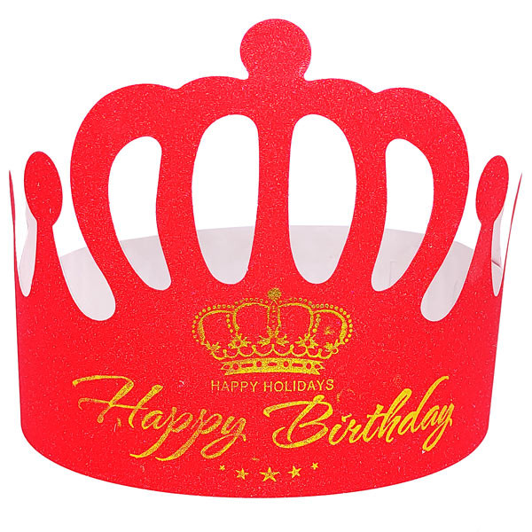 Red Glittery Birthday Party Hat Paper Crown Birthdays Gift to