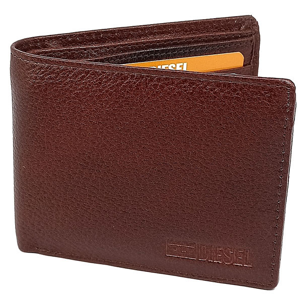 Diesel Genuine Leather Bi-Fold Men Wallet (Caramel Brown) Express