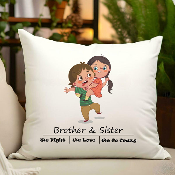 Sibling Love Cushion: A Heartfelt Gift for Brother Sister Raksha