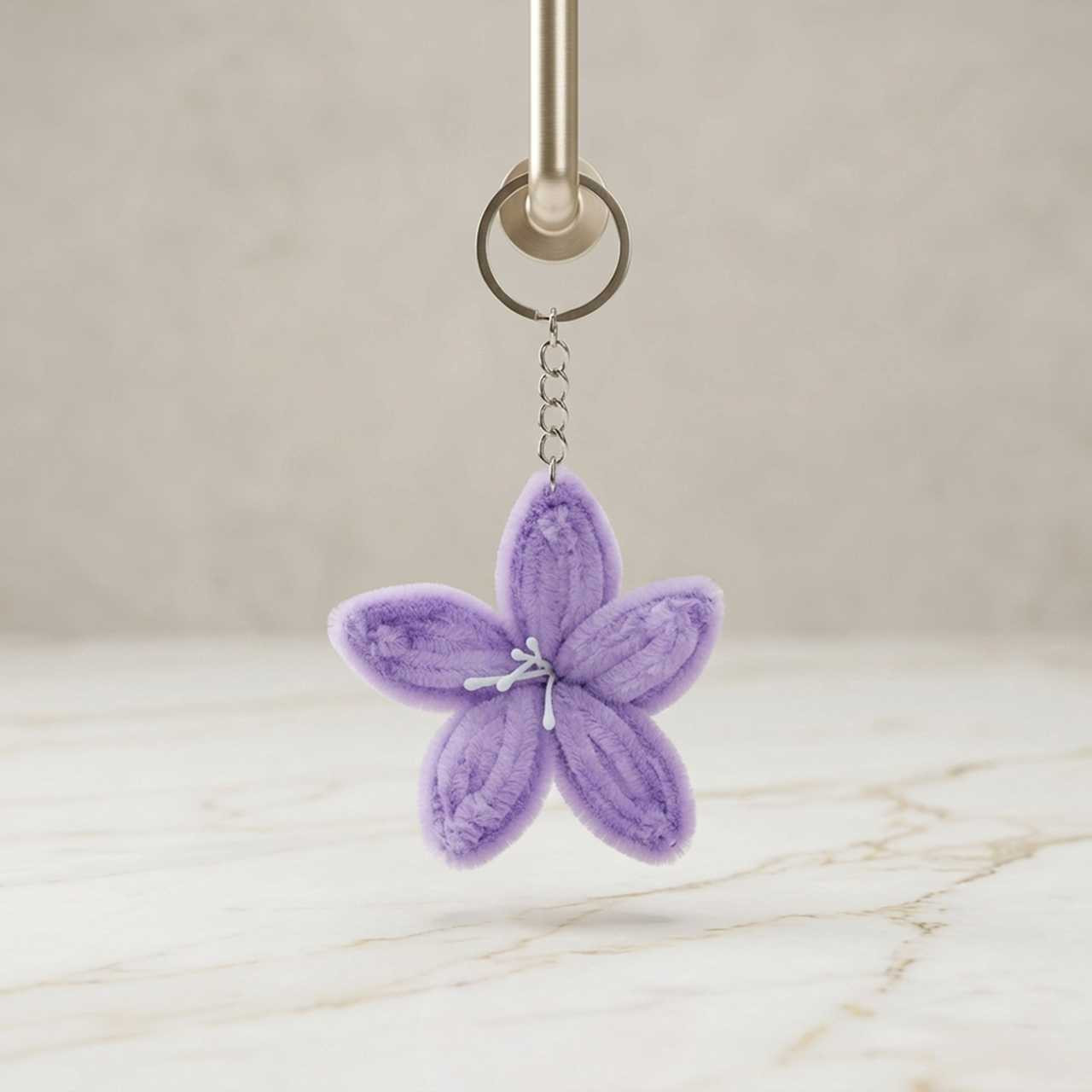 Purple Flower Keychain