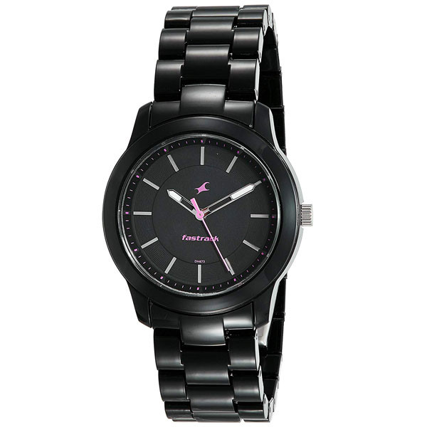 Fastrack Analog Black Dial Woman Watch- 68006PP01 Watches Gift to