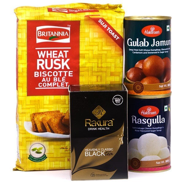 Rakura Black Tea With Sweets & Toast Father's Day Gift to Nepal | Giftmandu