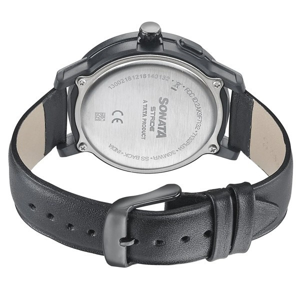 Sonata Stride Pro Black Dial Analog Watch For Men 7132PL04