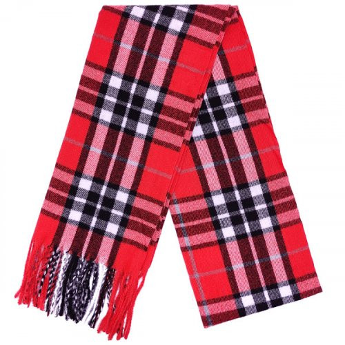 Red Checkered Pattern Woolen Korean Muffler Clothing & Accessories