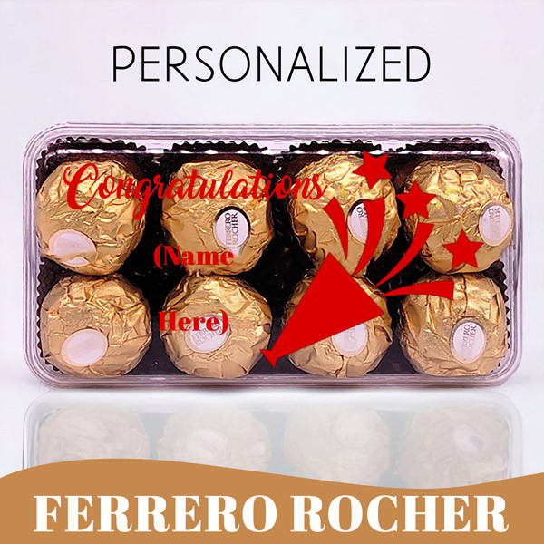 'Congratulations' Printed Ferrero Rocher with Name Print Gift Contents ...