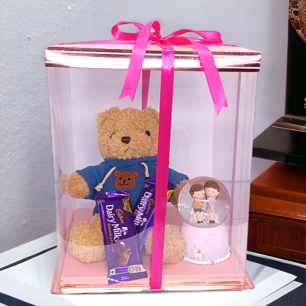 Couple Statue With Teddy & Chocolates Box Gift Hampers Gift to Nepal ...