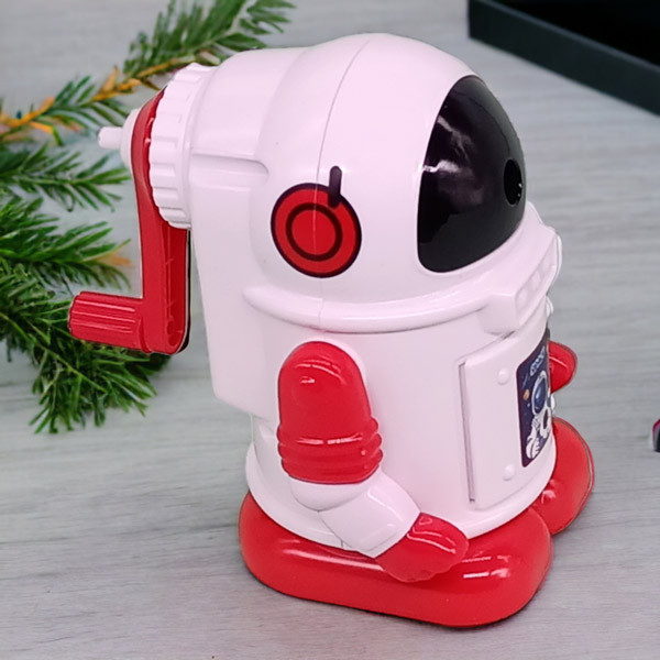 Cute Space Robot Astronaut Shaped Pencil Sharpener White Baby