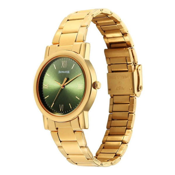 Wrist Watches Sonata Watch 7987yaa Price Sonata Classic Green Dial