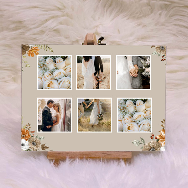 Floral Design Personalized 6-Photo Frame Personalized Gift to Nepal ...