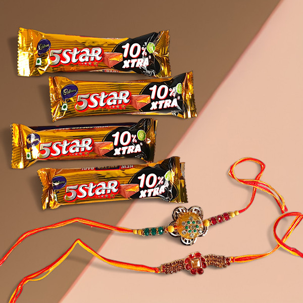 Satar Raksho Cadbury 5 Star Chocolates with Rakhi Gift Raksha Bandhan Gift to Nepal ...