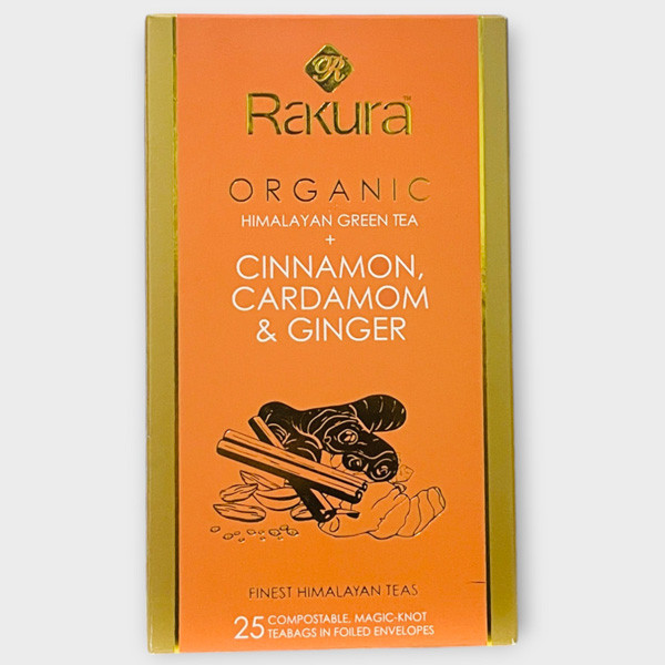 Citrus Rakura Tea Rakura Organic Himalayan Green Tea with Cinnamon, Cardamom & Ginger ...
