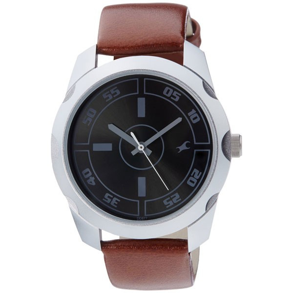 Leather Strap Silver Fastrack Watch Mens Price Fastrack White Dial