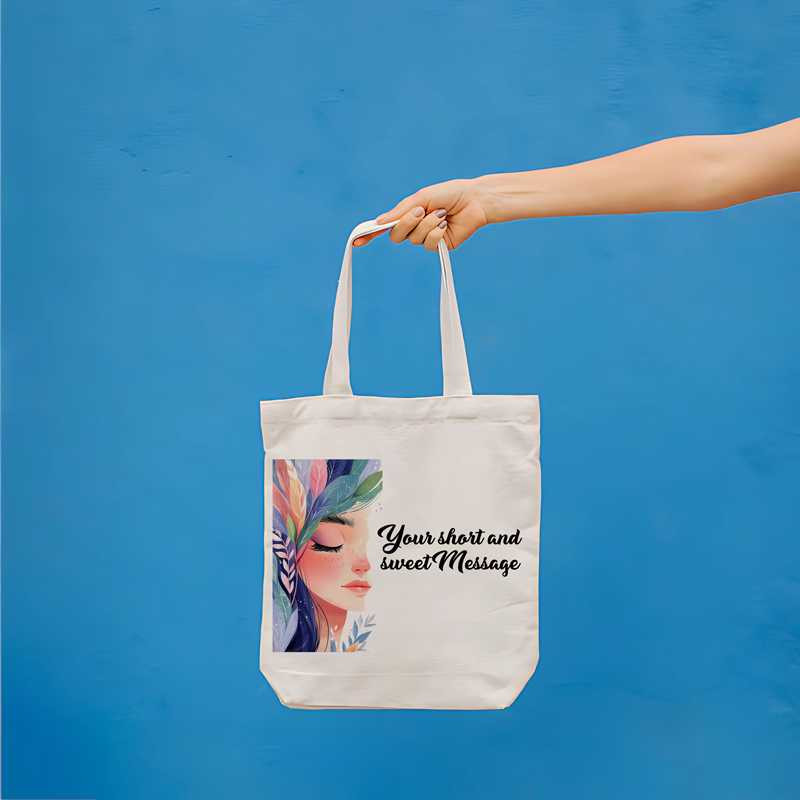 Personalized Off-White Large Tote Bag – Custom Message Print