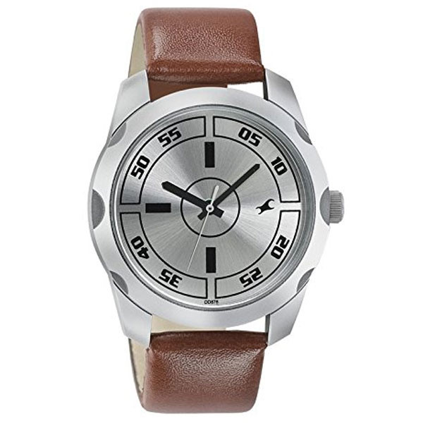 Fastrack Brass Case Silver Dial Analog Watch for Men (3123SL02) For Him ...