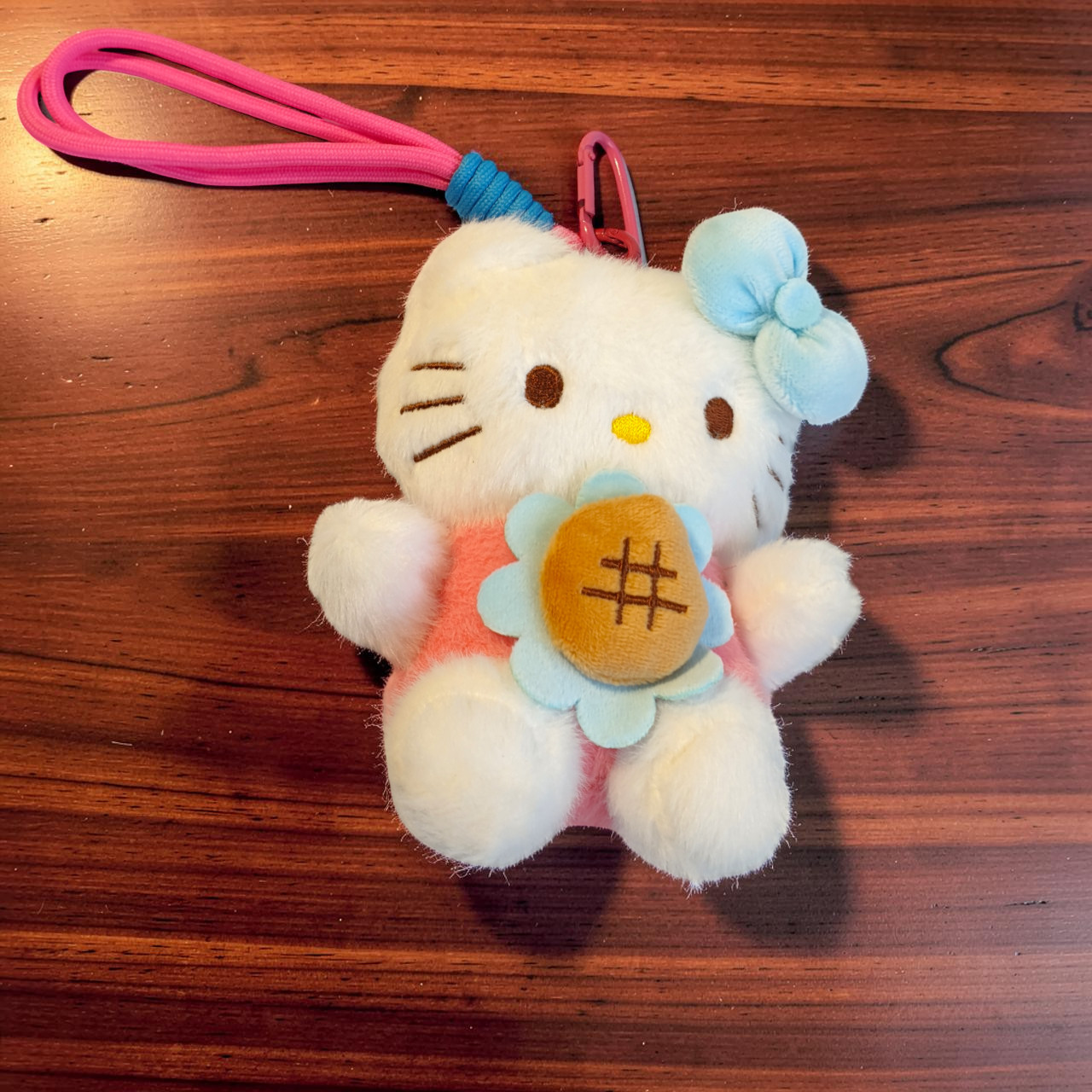Hello Kitty Pink Hanging Strap with Blue Bow 5.5